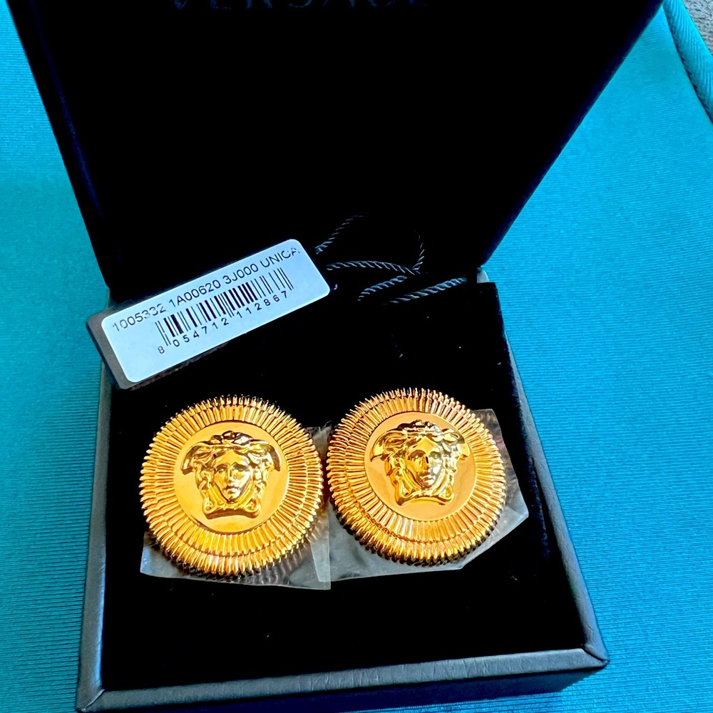 VERSACE Medusa coin stud earrings